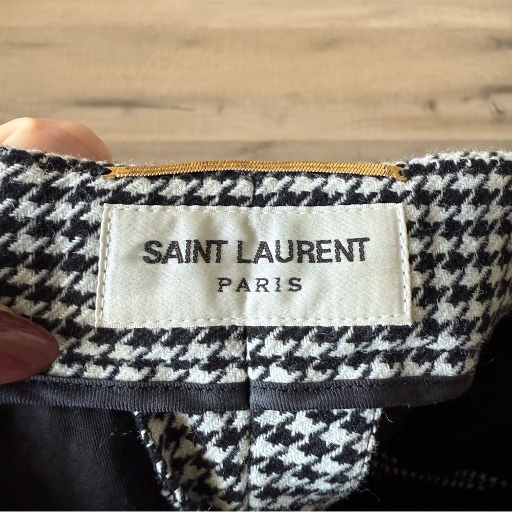 Saint Laurent black & white houndstooth slim fit wool pants - size 4 (36) - Picture 8 of 10